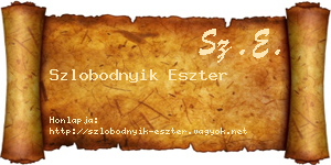 Szlobodnyik Eszter névjegykártya