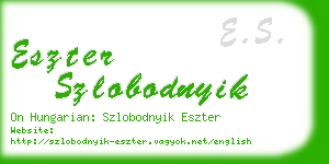 eszter szlobodnyik business card